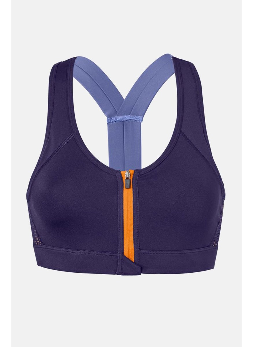 Tchibo - Women Textured Non Padded Sports Bra, Purple - Image 1