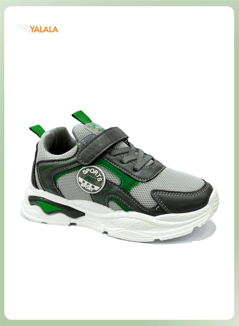 YALALA Comfortable Sneakers for Boys & Girls with Hook and Loop Closure| Breathable Lightweight Running Sneakers for Kids & Teens | Non-slip Soft Sole Fashion Casual Sports Shoes  - Image 1