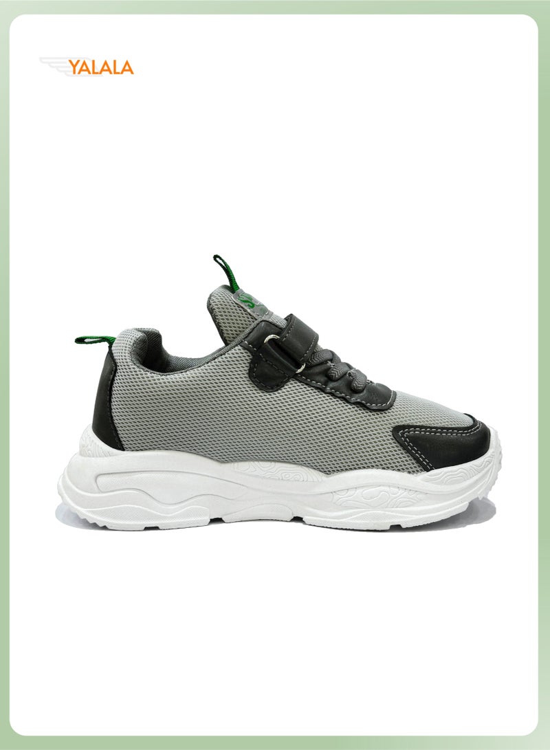 YALALA Comfortable Sneakers for Boys & Girls with Hook and Loop Closure| Breathable Lightweight Running Sneakers for Kids & Teens | Non-slip Soft Sole Fashion Casual Sports Shoes  - Image 2