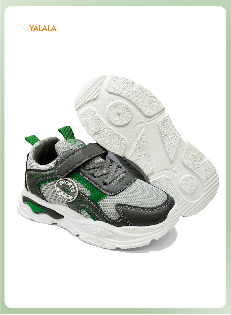 YALALA Comfortable Sneakers for Boys & Girls with Hook and Loop Closure| Breathable Lightweight Running Sneakers for Kids & Teens | Non-slip Soft Sole Fashion Casual Sports Shoes  - Image 4