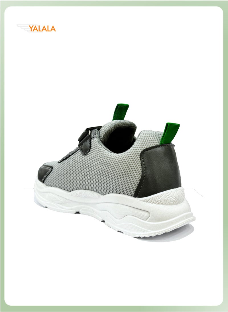 YALALA Comfortable Sneakers for Boys & Girls with Hook and Loop Closure| Breathable Lightweight Running Sneakers for Kids & Teens | Non-slip Soft Sole Fashion Casual Sports Shoes - Image 3