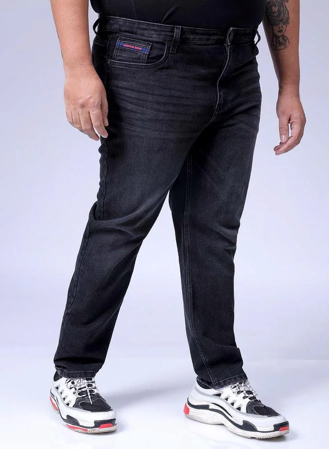 Take Two Black Plus Size Men Regular Fit Black Jeans By Hardsoda for Men | Best Price UAE