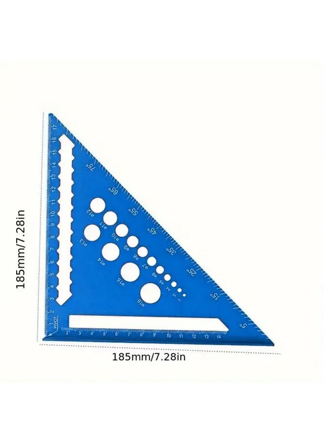 Blue 7 Inch Heavy Duty Aluminum Alloy Combination Square Angle Ruler Protractor Miter Gauge cm Inch Scale Woodworking Carpentry Precision Measuring - Image 3