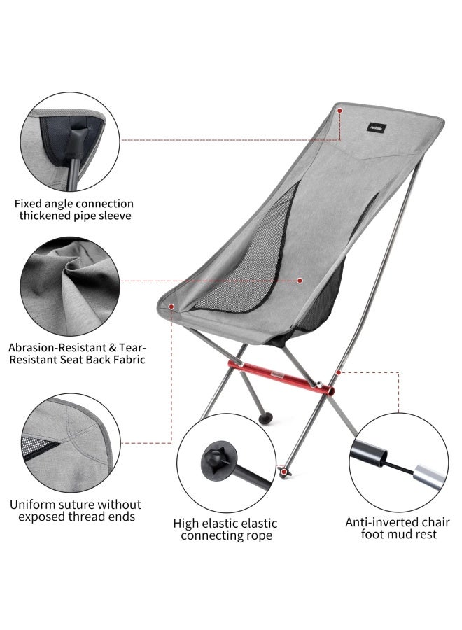 Naturehike Yl06 Ultralight Aluminum Folding Moon Chair | High Back, Portable Camping Chair | Perfect For Outdoor Activities | Grey - Image 4