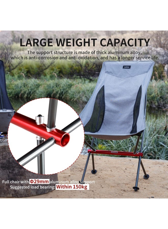 Naturehike Yl06 Ultralight Aluminum Folding Moon Chair | High Back, Portable Camping Chair | Perfect For Outdoor Activities | Grey - Image 5