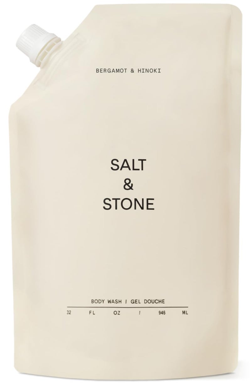 Salt & Stone Body Wash with Antioxidants for Deep Moisture | For Women & Men, Sulfate, Paraben, & Dye Free, Leaving Skin Soft and Hydrated | Bergamot & Hinoki 32 fl oz - Image 1
