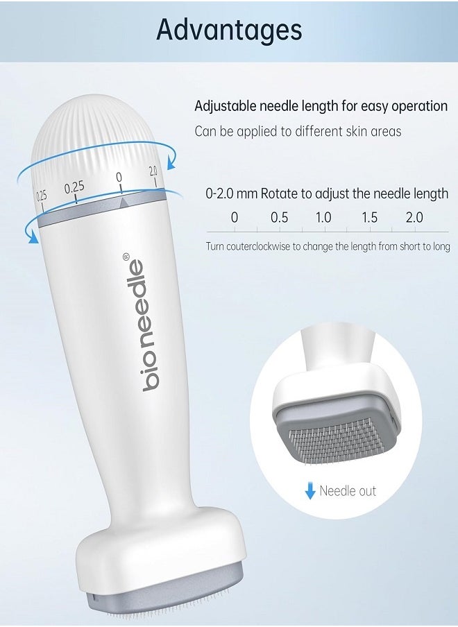 bio needle Derma Stamp 120 Titanium Microneedling Stamp Adjustable derma stamp 0-2mm  - Image 3