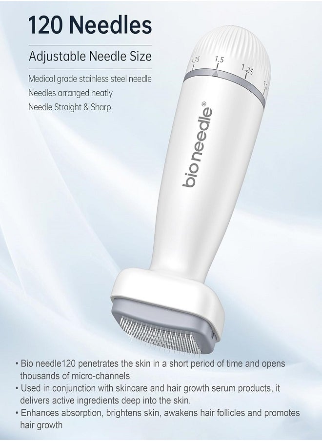 bio needle Derma Stamp 120 Titanium Microneedling Stamp Adjustable derma stamp 0-2mm  - Image 2