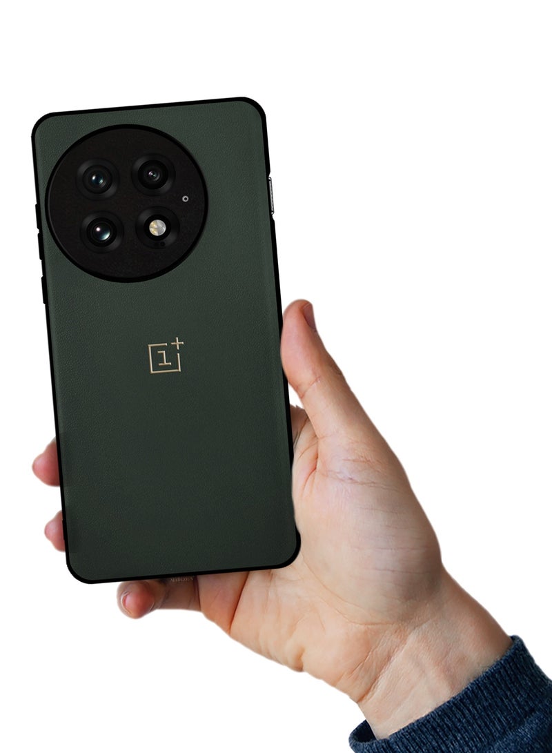 CATANES 2Packs Case Cover for OnePlus 13 Premium Leather, Elegant Protection, Quad-Camera Precision Cutout with 3D Shockproof Screen Protector - Dark Green - Image 5