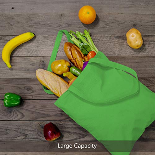 TOPDesign 12-Pack Economical 16"x15" Lime Green Cotton Tote Bag, Lightweight Medium Reusable Grocery Shopping Cloth Bags, Suitable for DIY, Advertising, Promotion, Gift, Activity - Image 4