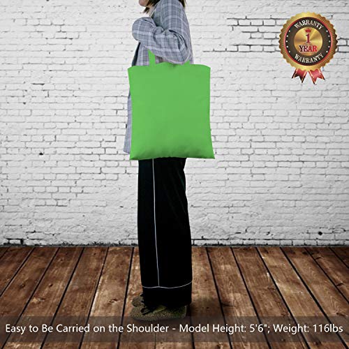 TOPDesign 12-Pack Economical 16"x15" Lime Green Cotton Tote Bag, Lightweight Medium Reusable Grocery Shopping Cloth Bags, Suitable for DIY, Advertising, Promotion, Gift, Activity - Image 2