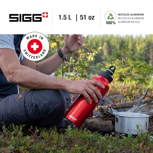 SIGG Reusable Water Bottle WMB Traveller Red 51 Oz Made in Switzerland Carbonated Drinks Lightweight Leak Proof BPAFree Climate Neutral Certified For Sports Outdoor Travel - Image 3