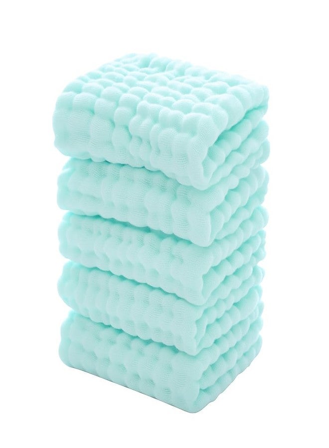 Gopendra Reusable Muslin Face Towels for Babies | Soft Cotton Washcloths & Napkins for Infants & Toddlers | Six Layer Muslin Cloth Extra Soft Hankies (4, Green) - Image 1