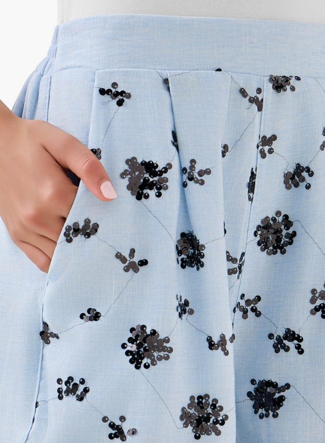 Splash FAV Wide-Leg Trousers with Sequin Embellishment - Image 4