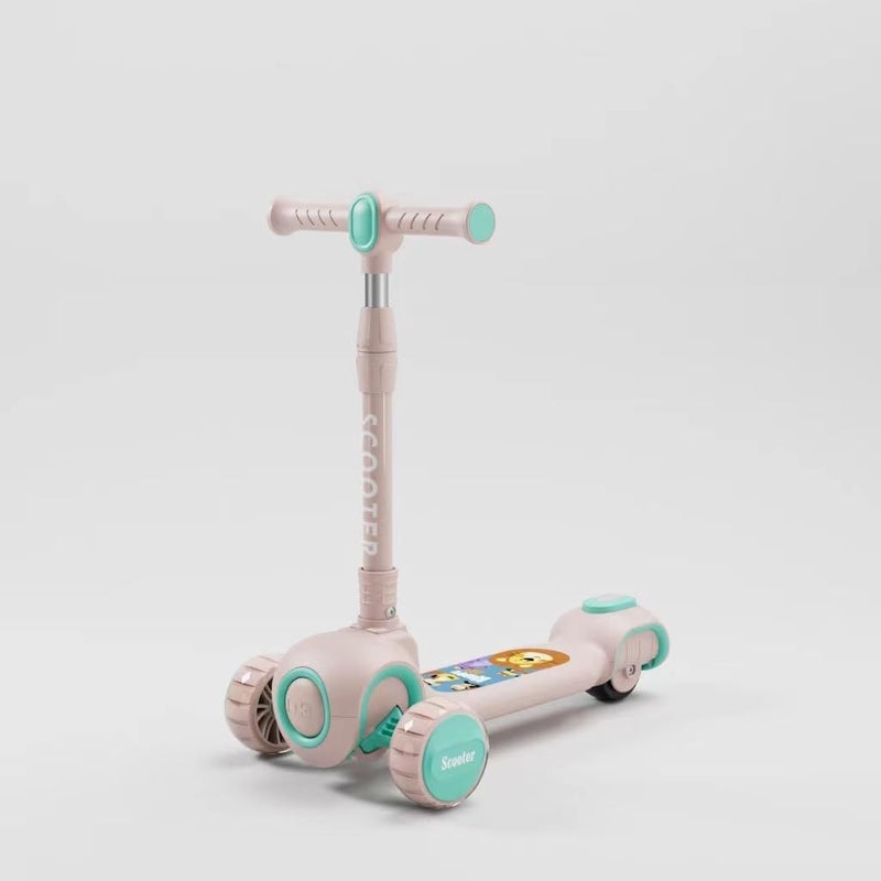 Leno 3 in 1 Kick Scooter with Adjustable Height Handlebar and Removable Seat 3 Wheel LED Light Up Music Anti-Slip Deck for Boys Girls Age 3-12 - Image 3