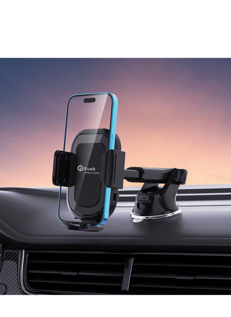 Evolt - CH-100 Universal 360 Degree Adjustable Windscreen And Dashboard Smartphone Holder Compatible With All Smartphone Device - Image 1