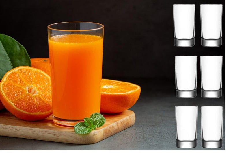 BOHEM'S Small Juice Glasses, Mini Clear Glass Cups Tumblers, 5.1 Oz, Drinking Glassware for Orange Juice, Water, Milk, Coffee, Perfect for Tasting and Small Portions, Set of 6, - Image 3
