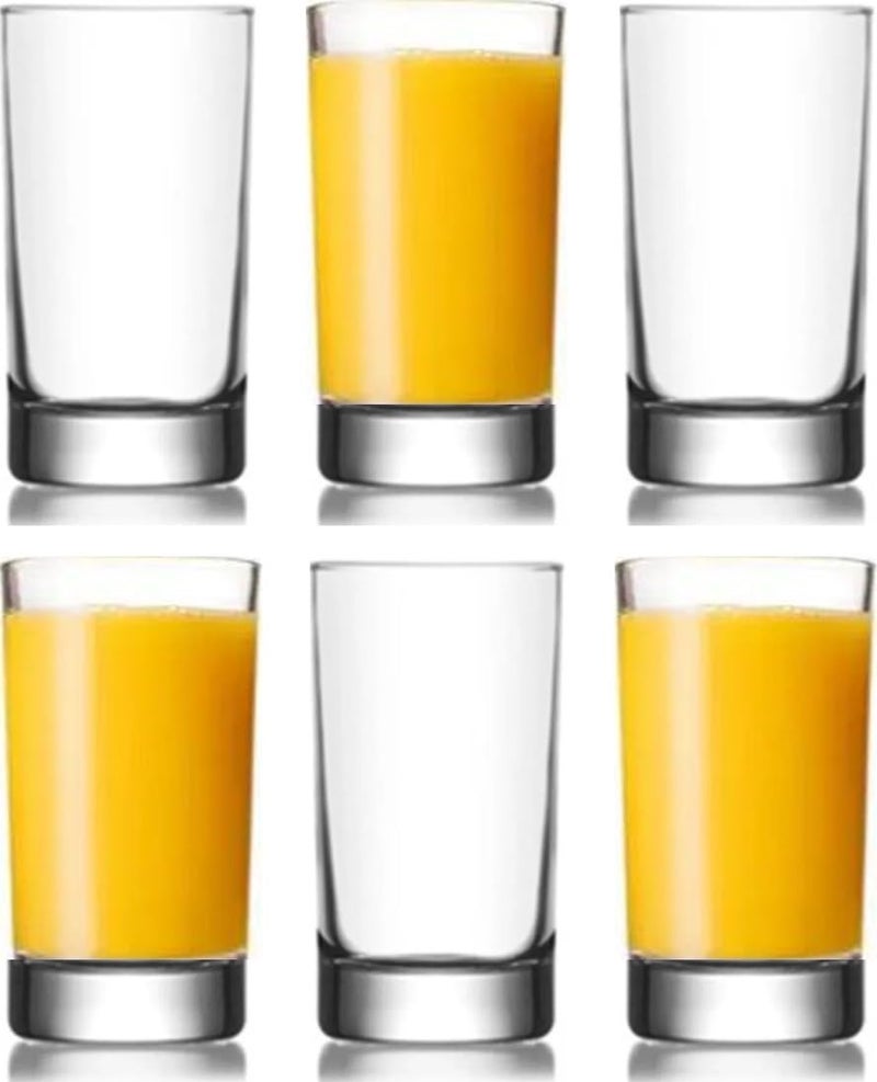 BOHEM'S Small Juice Glasses, Mini Clear Glass Cups Tumblers, 5.1 Oz, Drinking Glassware for Orange Juice, Water, Milk, Coffee, Perfect for Tasting and Small Portions, Set of 6, - Image 1