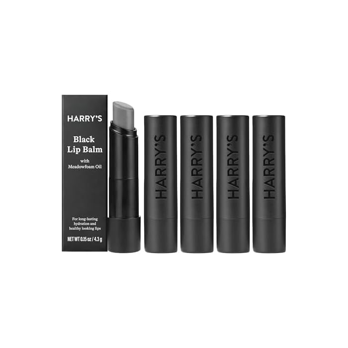 Harry's Black Lip Balm for Men - (5 Pack) Hydrating Men's Lip Balm with Natural Finish - Korean Skincare Technology with Meadowfoam Oil