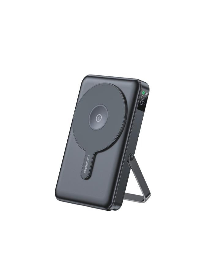 ريتشي باور بانك Recci RPB-W27 من سلسلة جالكسي، مزود بمؤشر LED رقمي، وشحن لاسلكي، مع كابل Type-C وLightning، بقوة 20 واط، وسعة 10,000 مللي أمبير/ساعة - Image 1