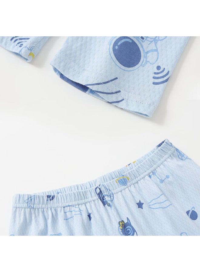 Red Bean Kids Pajamas Boys And Girls Home Wear Pure Cotton Long Sleeve Long Pants Set Spring And Summer Set Head Air Conditioning Clothes J3123 130 - Image 3