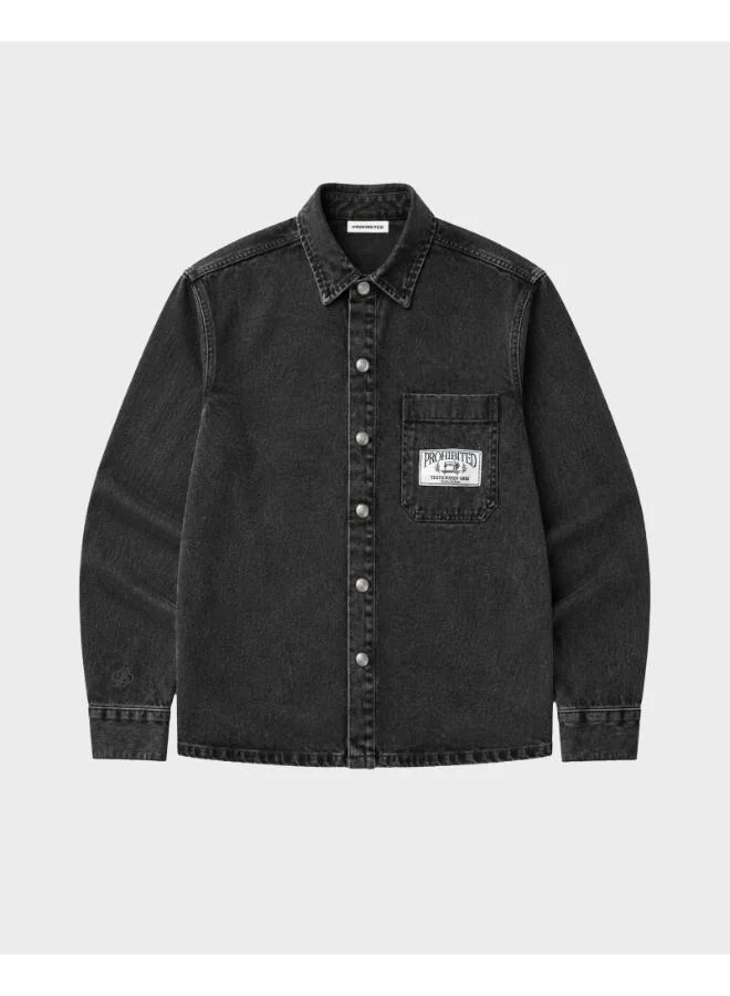 Prohibited Faded Grey Northbound Denim Shirt  | Best Price UAE