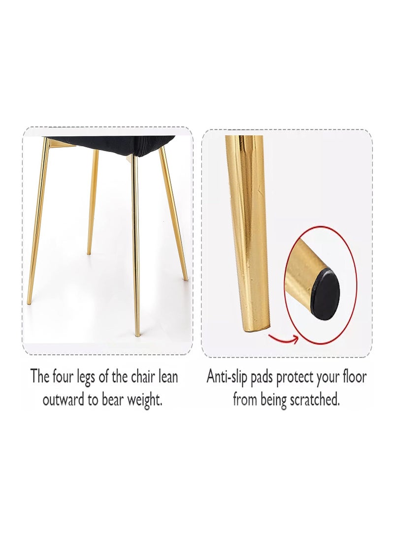Ripple FURNITURE Luxury Velvet Chair For Restaurant Home Dining Living Room With Golden Back Handle And Golden Legs - Image 5