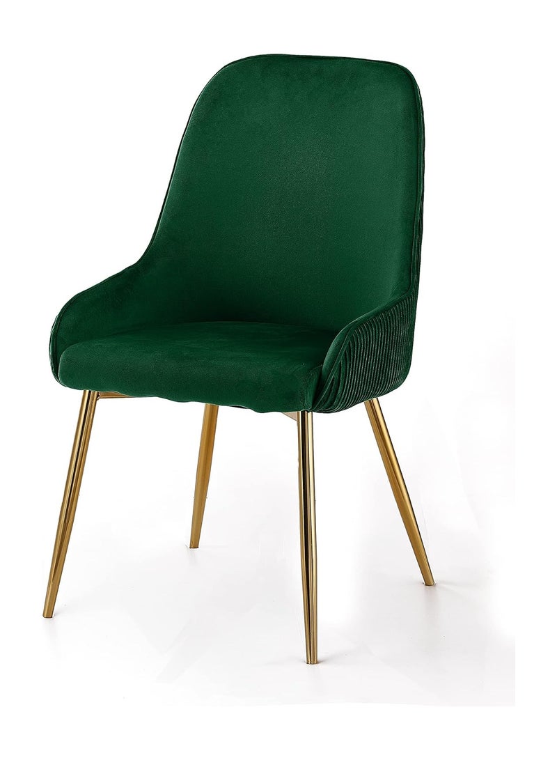 Ripple FURNITURE Luxury Velvet Chair For Restaurant Home Dining Living Room With Golden Back Handle And Golden Legs - Image 4