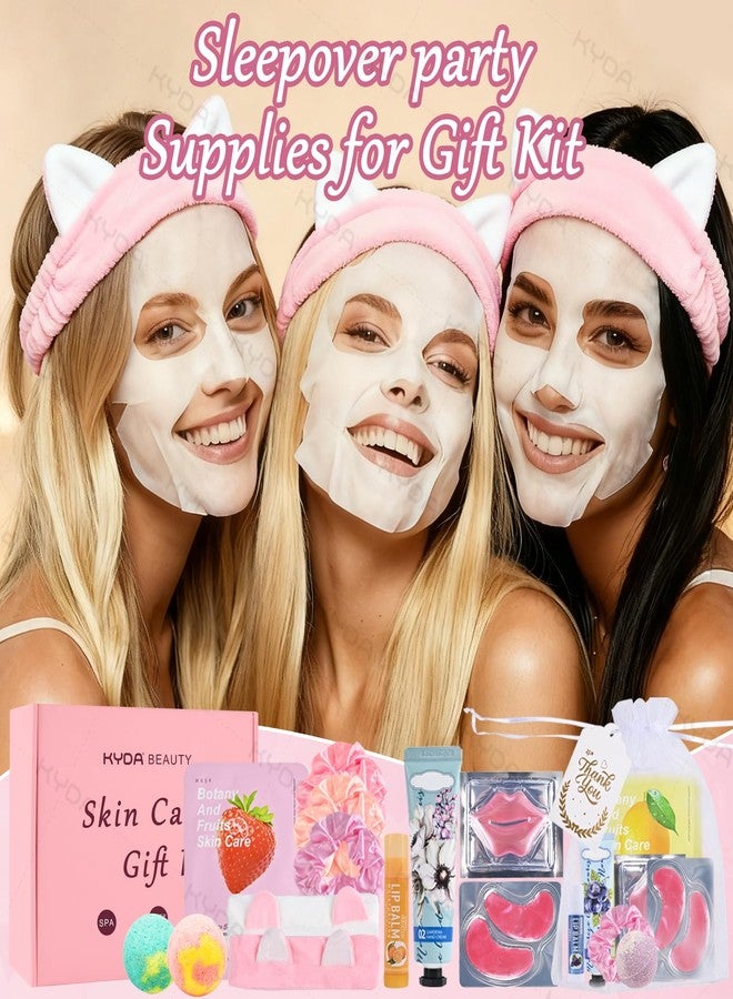 KYDA 66PCS SPA Party Supplies for Women, Include Face Masks, Hand Cream, Lip Balm, Under Eye Patches, Lip Mask, Foot Bath Bomb, Hair Tie and Hair Band, Spa Birthday Sleepover Party Supplies for Girls - Image 3