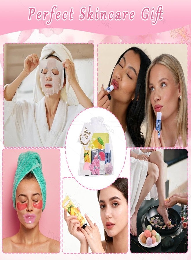 KYDA 66PCS SPA Party Supplies for Women, Include Face Masks, Hand Cream, Lip Balm, Under Eye Patches, Lip Mask, Foot Bath Bomb, Hair Tie and Hair Band, Spa Birthday Sleepover Party Supplies for Girls - Image 4