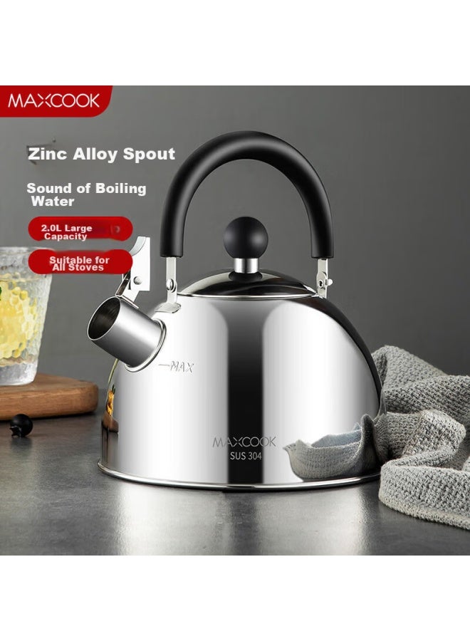 MAX COOK Meichun (maxcook) Kettle, 304 Stainless Steel, 2l Thickened Whistling, Zinc Alloy Spout, Compatible With Induction Cooker, Mch5497  - Image 1