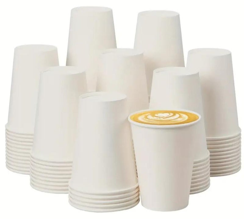 هانا أكواب ورقية بيضاء 8 أونصة، 50 قطعة - Image 1