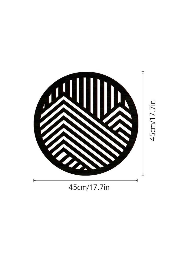 Creative three-dimensional hollowed out wooden circular wall stickers, home background wall decorations, wooden board diameter 45cm - Image 1