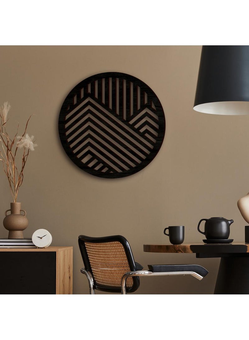 Creative three-dimensional hollowed out wooden circular wall stickers, home background wall decorations, wooden board diameter 45cm - Image 5
