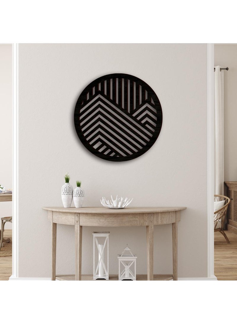 Creative three-dimensional hollowed out wooden circular wall stickers, home background wall decorations, wooden board diameter 45cm - Image 3