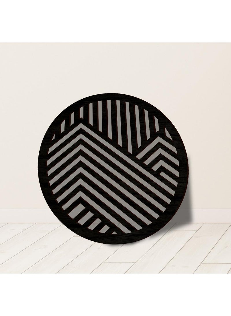 Creative three-dimensional hollowed out wooden circular wall stickers, home background wall decorations, wooden board diameter 45cm - Image 4