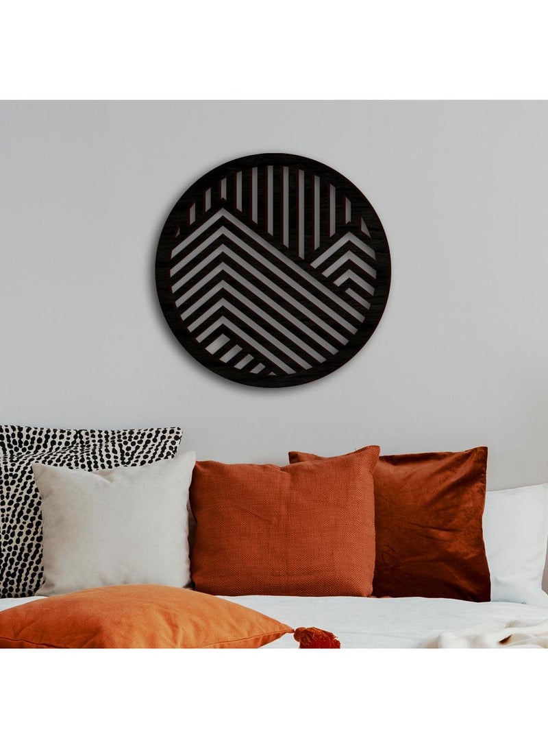 Creative three-dimensional hollowed out wooden circular wall stickers, home background wall decorations, wooden board diameter 45cm - Image 2