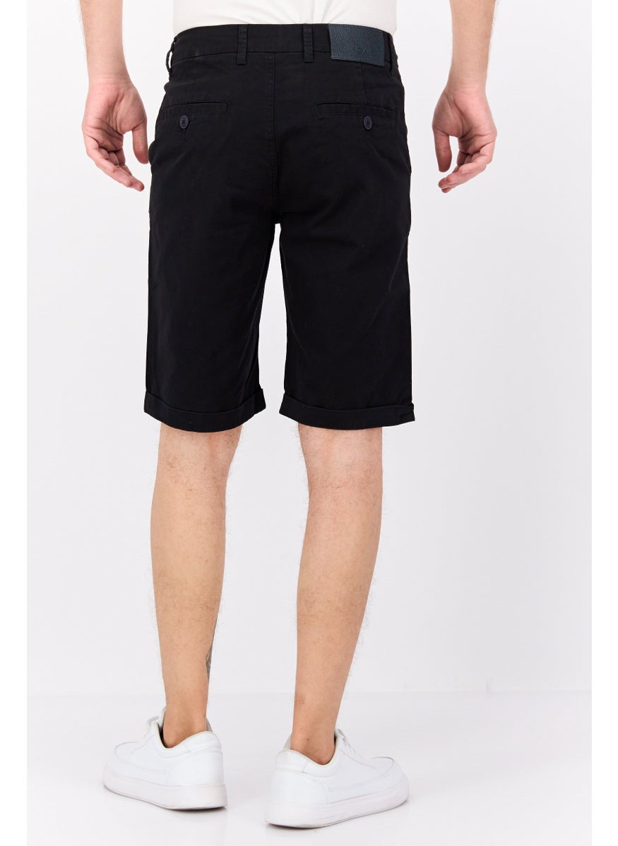 GAS Men Plain Chino Shorts, Black  - Image 3