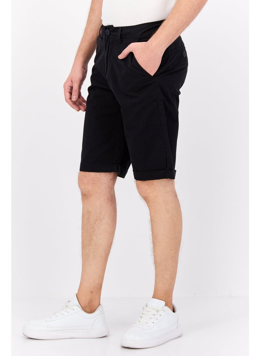 GAS Men Plain Chino Shorts, Black  - Image 2