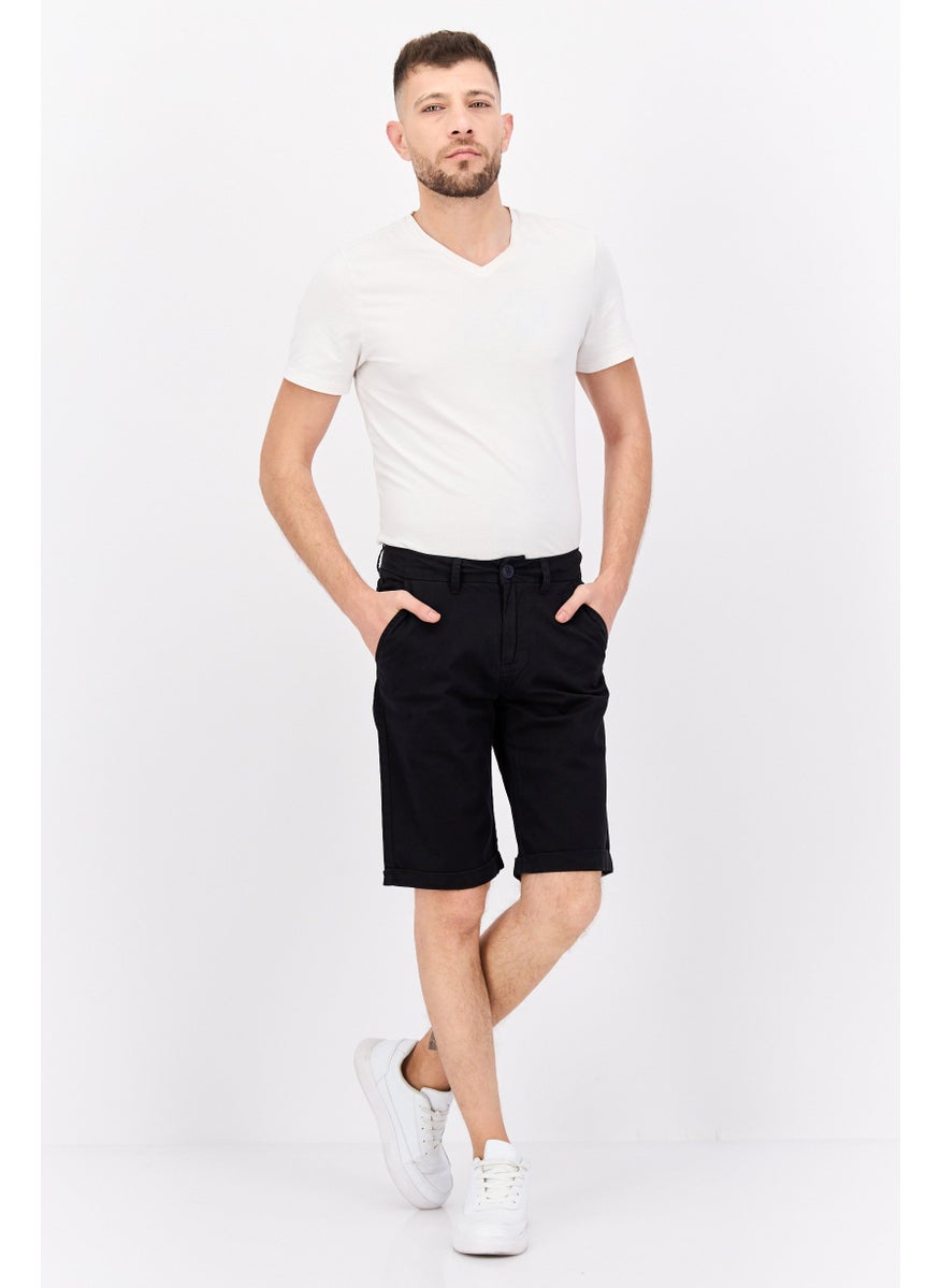 GAS Men Plain Chino Shorts, Black  - Image 4