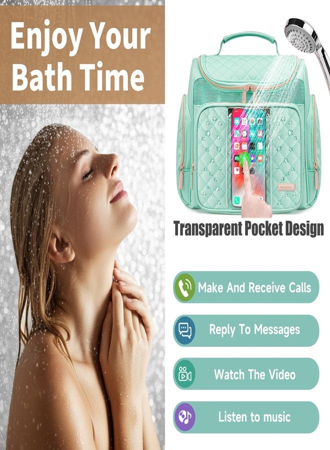 Large Toiletry Bag for Women Men,Bathroom Bag,Water Resistant Shower Bag,Makeup Bag,Toiletry Bags for Traveling,Hanging Toiletry Bag with Transparent Waterproof Phone Pocket (Green) - Image 3