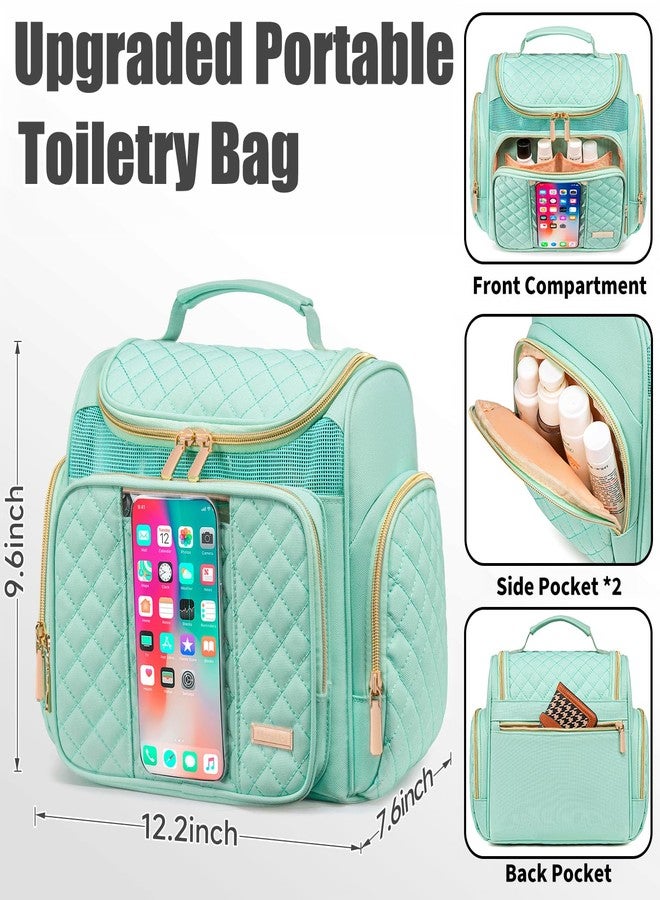 Large Toiletry Bag for Women Men,Bathroom Bag,Water Resistant Shower Bag,Makeup Bag,Toiletry Bags for Traveling,Hanging Toiletry Bag with Transparent Waterproof Phone Pocket (Green) - Image 4