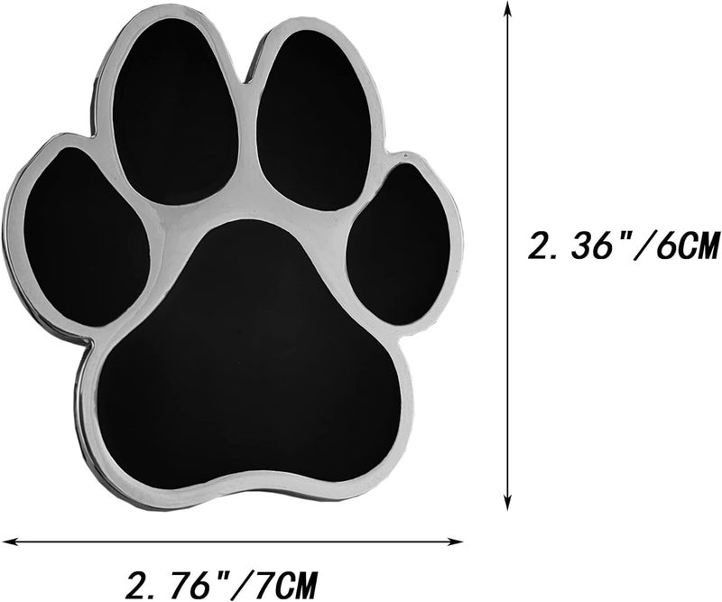 OnlyYou.X Dog Paw Emblem Badge - 3D Metal Black Chrome Sticker for Motorcycle and Car - Image 2