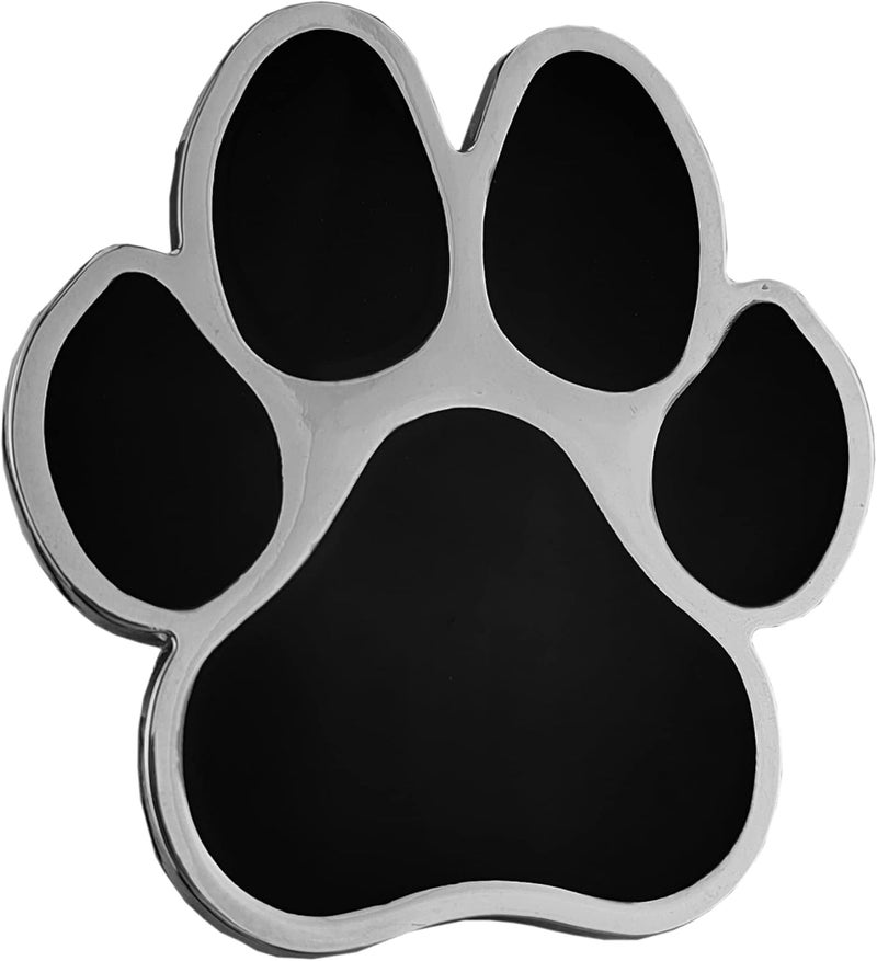OnlyYou.X Dog Paw Emblem Badge - 3D Metal Black Chrome Sticker for Motorcycle and Car - Image 1