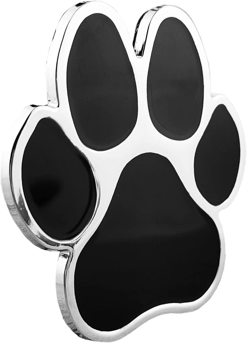 OnlyYou.X Dog Paw Emblem Badge - 3D Metal Black Chrome Sticker for Motorcycle and Car - Image 3