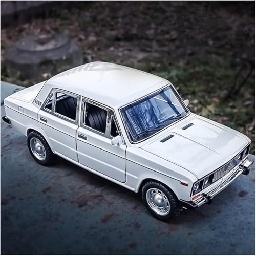 FEXXA 1:24 Scale Lada 2106 Die-Cast Metal Toy Model Car for Kids - Pull Back Mechanism, Birthday Gift for 3+ Year Old Boys, Black (White) - Image 4