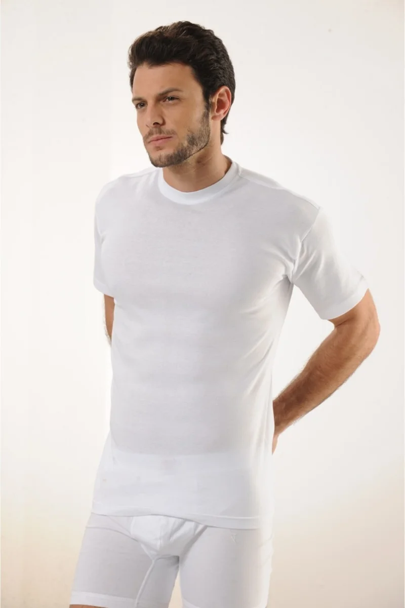 HMD 502 Triple Rib 100% Cotton Closed Collar Men's Athlete - White