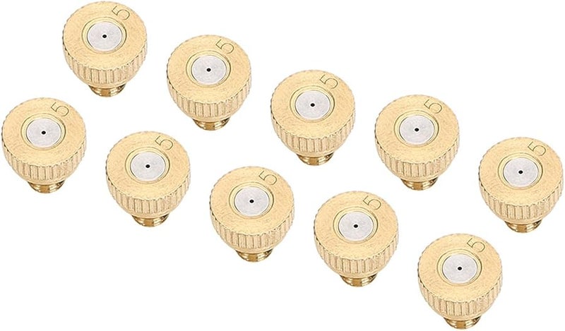 فوهات الرش بالضغط المنخفض من النحاس الأصفر 0.5 مم 10 قطعة للتبريد الخارجي وترطيب البيوت المحمية - Image 1