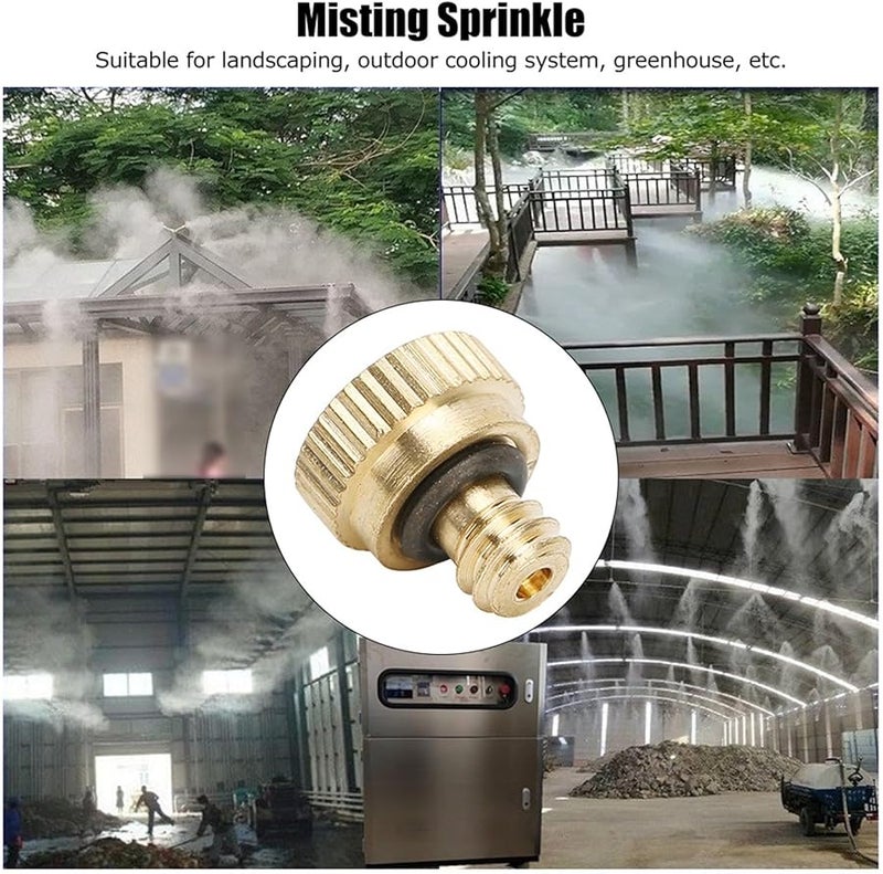 فوهات الرش بالضغط المنخفض من النحاس الأصفر 0.5 مم 10 قطعة للتبريد الخارجي وترطيب البيوت المحمية - Image 3