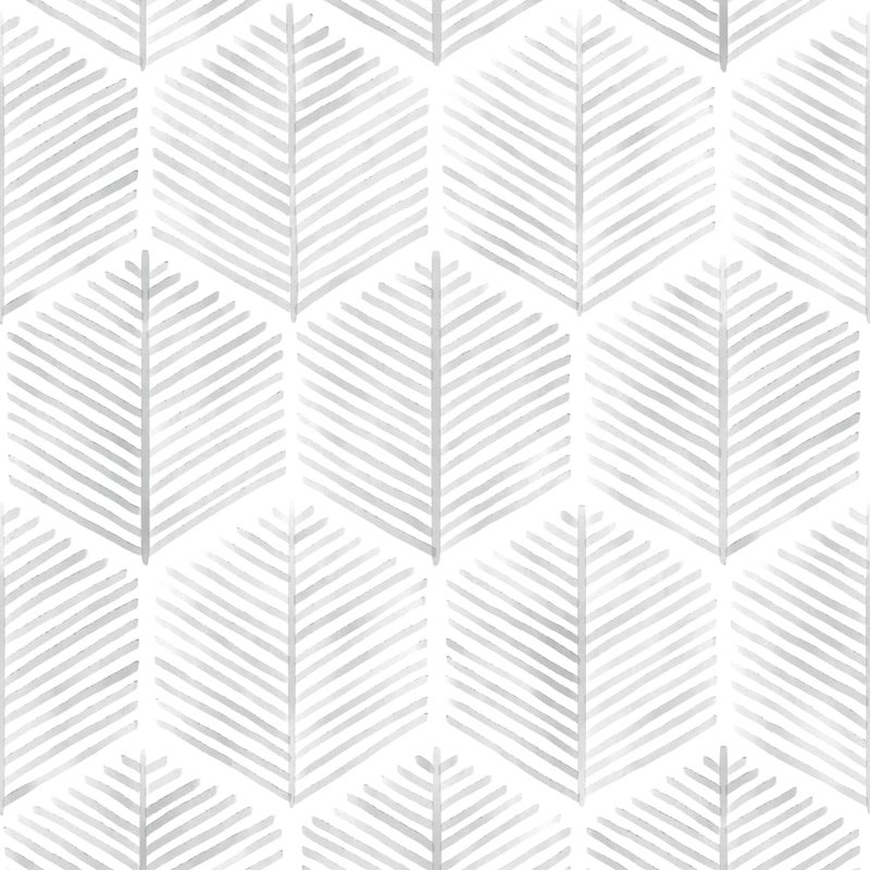 MelunMer Grey Modern Peel and Stick Wallpaper Boho Removable Self Adhesive 78.8''L 17.3''W Wallpaper for Bedroom/Bathroom Waterproof Contact Paper for Cabinets/Drawers Geometric Contact Paper Gray - Image 1